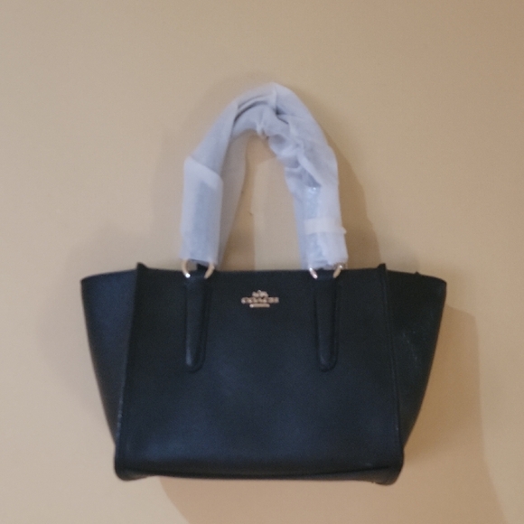 Coach Black Leather Tote Bag - Picture 1 of 16